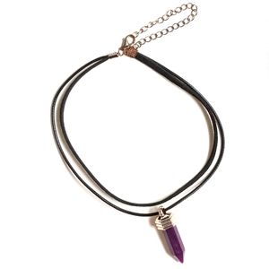 Velvet Choker with purple pendant